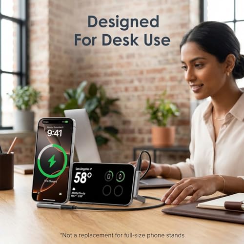 Image of Verilux 2 in 1 Type C Connector with Phone Stand, PD 240W USB C Adapter | Type C to Type C Adapter Supports 480Mbps Data Sync, Right Angle Design Compact Kickstand for Desk Use and Hands Free Viewing