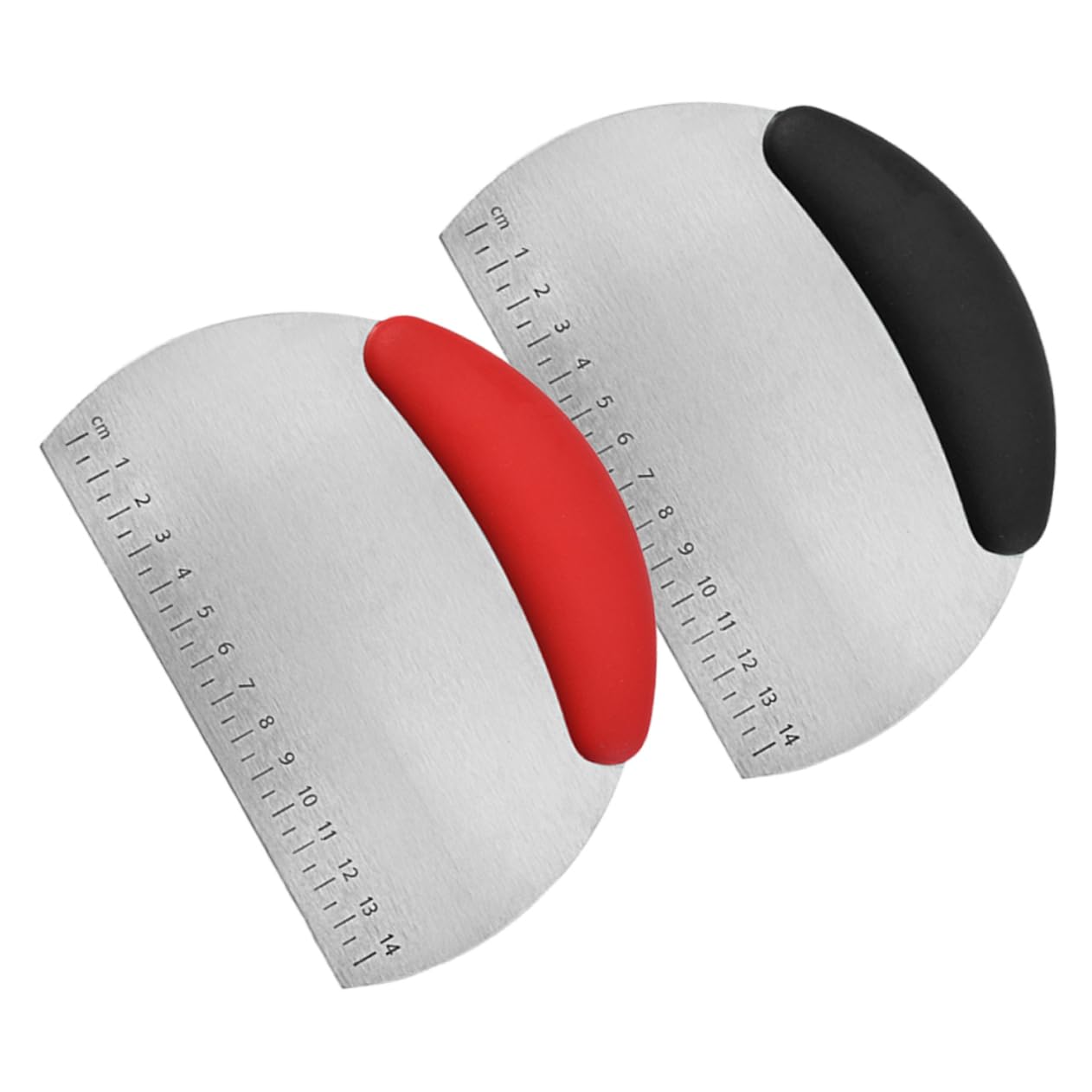 CIYODO 2pcs Stainless Steel Cutter with Measurement Scale Pastry Scraper for Home Baking for Slicing Chopping Veggies and Scraping
