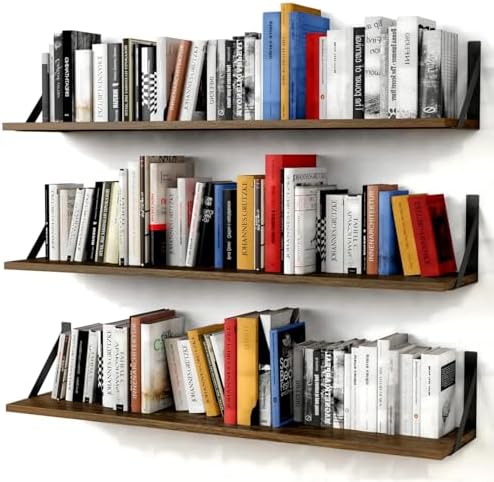 Forbena Floating Book Shelves for Wall Set of 3, 36 Inches Long W...