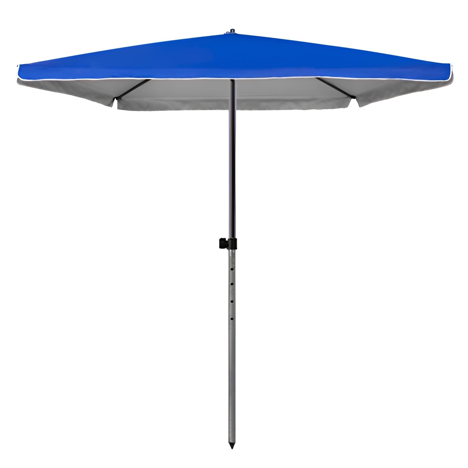 HAOKKV 2 Tiers Patio Parasol Square, Heavy-Duty Market Umbrella Adjustable Heights, UV-Resistant, Waterproof, 2.0 ร 2.0m(Blue,2.0x2.0m)