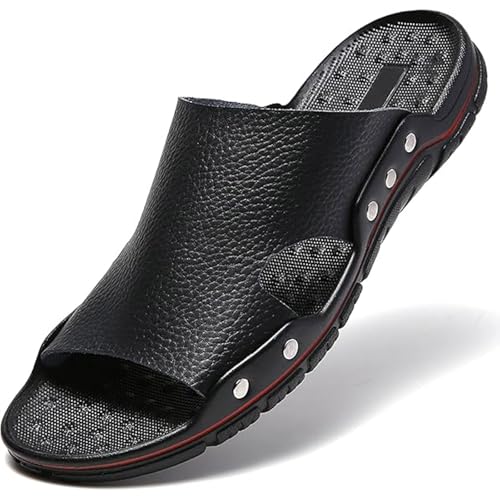 Men's Summer Leather Sandals - Open-Toe Beach Casual Slides Breathable Outdoor Shoes4