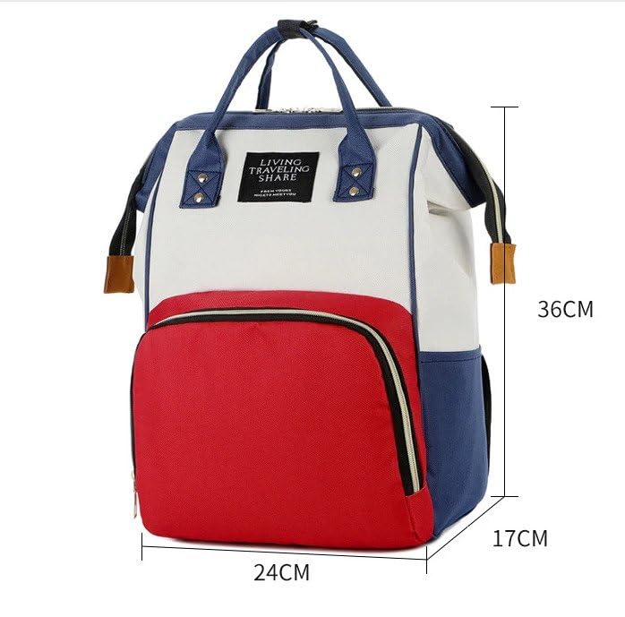Image of GOLD LEAF Diaper Bag Backpack, Multifunction Travel Back Pack Maternity Baby Changing Bags, Large Capacity, Waterproof and Stylish Red