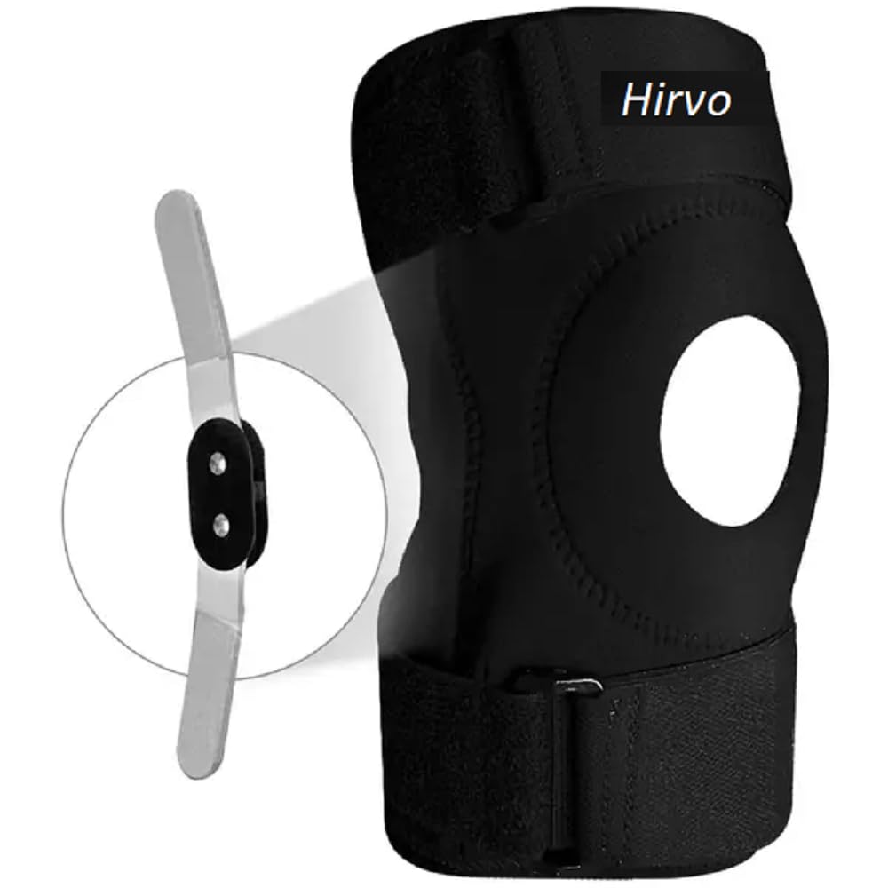 HIRVO Premium Hinged Knee Brace For Knee Pain-Open Patella Knee Support For Men & Women,Universal Size Hinged Knee Brace For Ligament Tear, With Triple Band Strapping-image-31