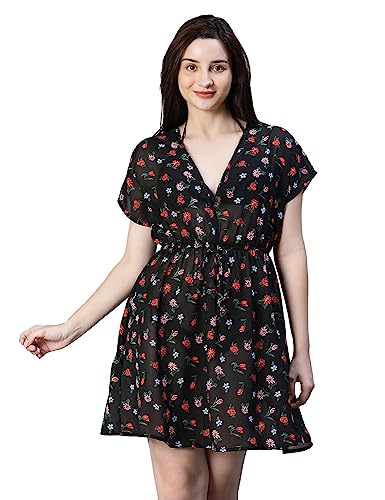 Image of oxolloxo Women Elasticated Tie-Knot Beachwear Kaftan