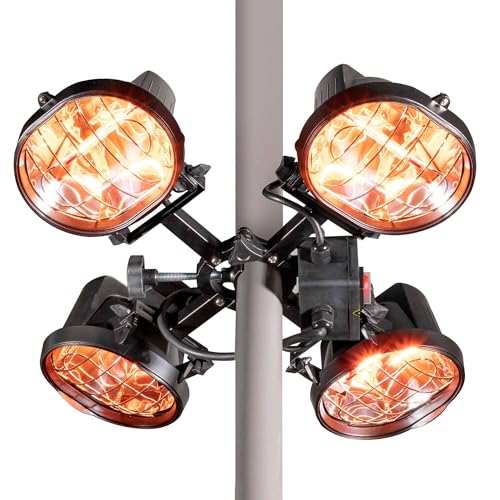 Dellonda Folding Parasol/Gazebo/Patio Outdoor Infrared Heater, Four Panels, Extra Long 5M Cable,...