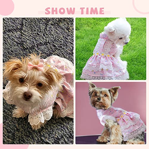 Hrttsy Dog Dress Girls Puppy Clothes For Small Dogs Cat Spring Summer Cute Floral Doggie Princess Dress With Daisy Decor Chihuahua Yorkies Wedding Valentines Daily Wearing Apparel Pet Outfits(Pink,Xs) #TOP2