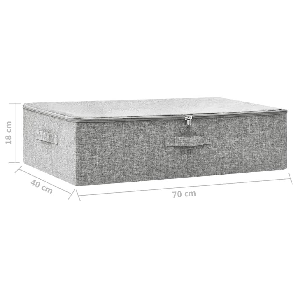 Faltbare Aufbewahrungsbox aus Stoff Grau 70x40x18 cm, mit Griff, platzsparend zusammenklappbar für Ordner Spielzeug Kleidung, Organizer Korb für Küche Bad Büro