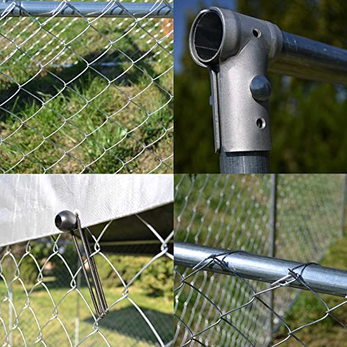 Hundezwinger mit Dach 3x3x1,83 m, verschließbare Tür, Tiergehege mit UV- & wasserbeständigem Dach