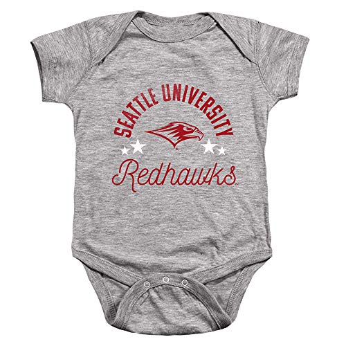 Seattle University Official Redhawks Unisex Infant Snap Suit for Baby,Athletic Heather, 6 Months