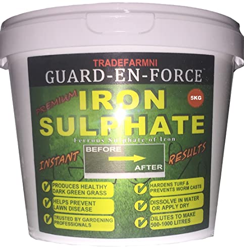 5KG IRON SULPHATE LAWN FERTILISER, LAWN FEED and GRASS TONIC. All Round Multi-Purpose Sulphate of Iron Lawn Conditioner, Fertiliser, Grass Greener & Turf Hardener