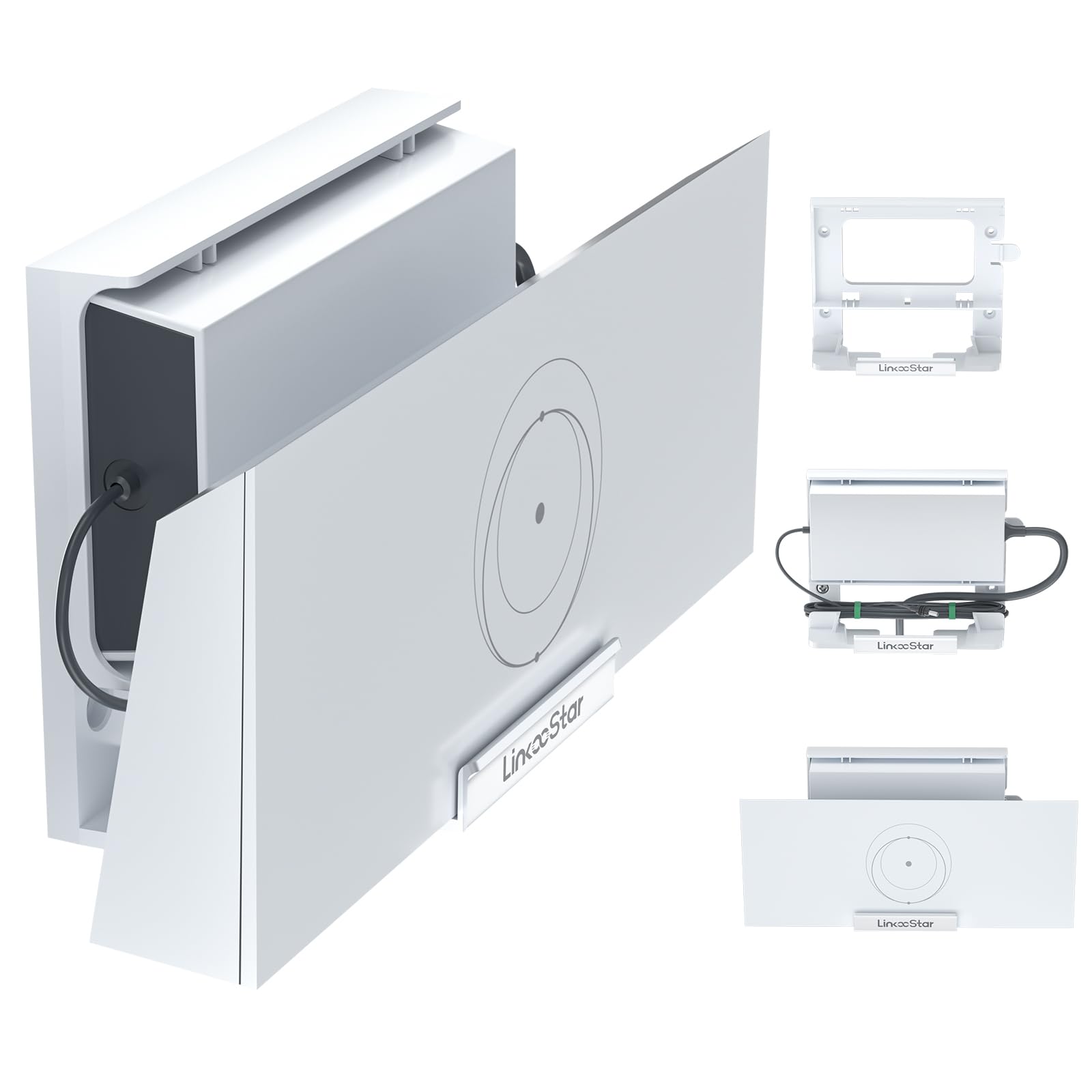 Starlink Gen 3 Router Mount, 2 in 1 Starlink V3 Router Wall Mount/Desk Mount with Starlink Power Supply Mounting Kit Accessories Space Saving Starlink Gen3 Standard Router Bracket Holder