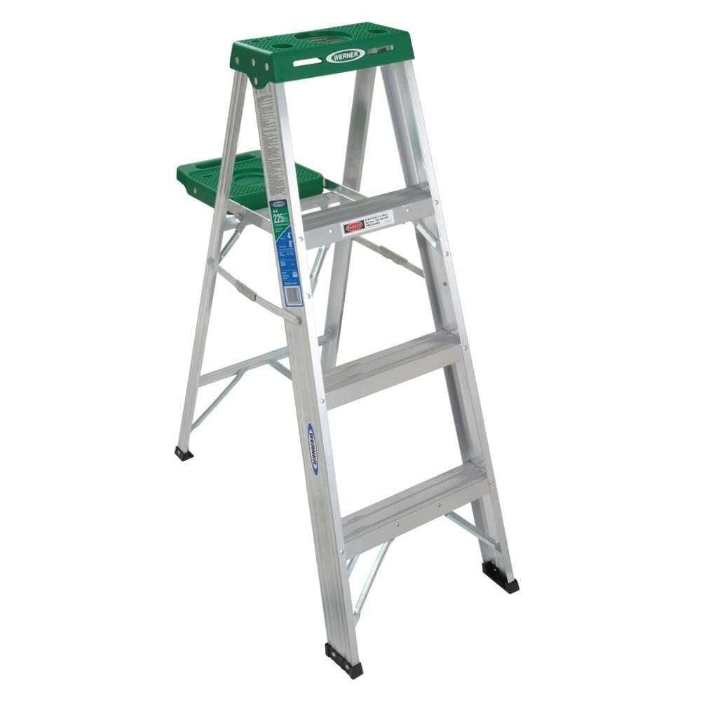 Werner 354 stepladders, 4 feet, Green,red