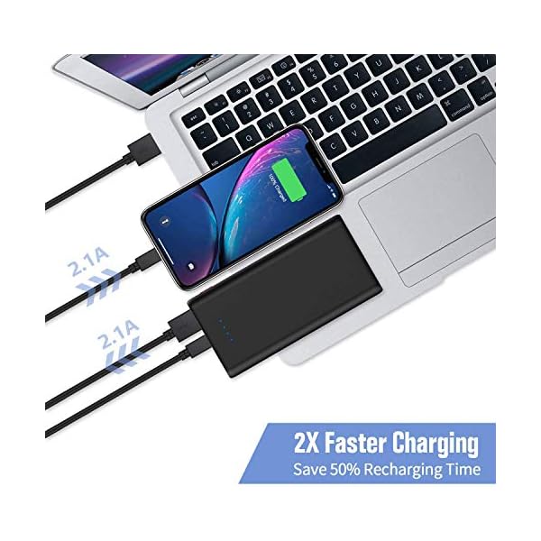Portable Charger Power Bank 25800mAh, Ultra-High Capacity Fast Phone Charging with Newest Intelligent Controlling IC, 2 USB Port External Cell Phone Battery Pack Compatible with iPhone,Android etc