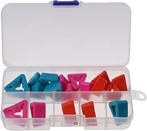 18pcs Crochet Needle Tip Protectors - Multi-Colored Rubber Point Covers For Knitting Needles