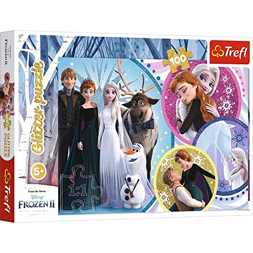 Trefl, Puzzle Glitter, Im Schein der Liebe, Disney Frozen II, 100 Teile,...
