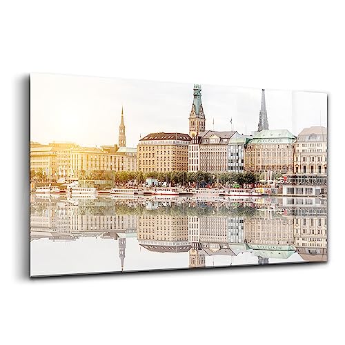 Wallart Verre Rivière Hambourg 100x50cm tableau décoration murale innovante