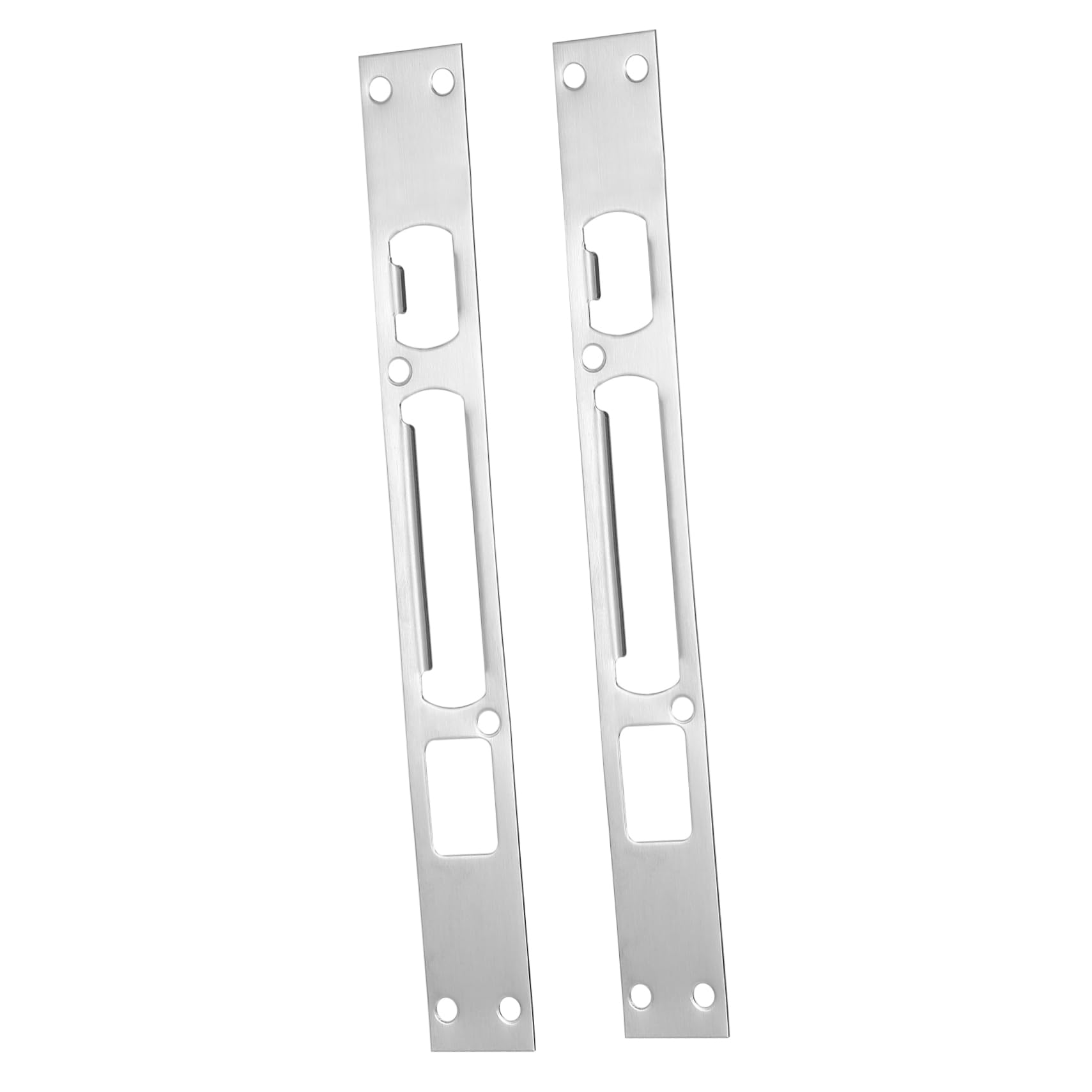 Lurrose 9 Ensembles Gâche De Porte Noire Frapper Plaque De Recouvrement De Trou De Porte Plaque De Verrouillage De Porte Intérieur Acier Inoxydable Silver 2 Pièces * 9