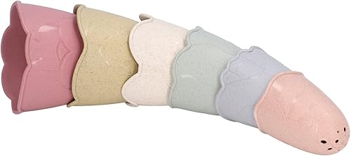 Baby Stacking Cups Egg Shaped Colorful Educational Bath Toys for Toddlers 6 Months and Up ABS Material 6 Pack