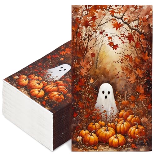 Serviettes en papier ultra absorbantes forêt d'érable pour buffet et fête Halloween