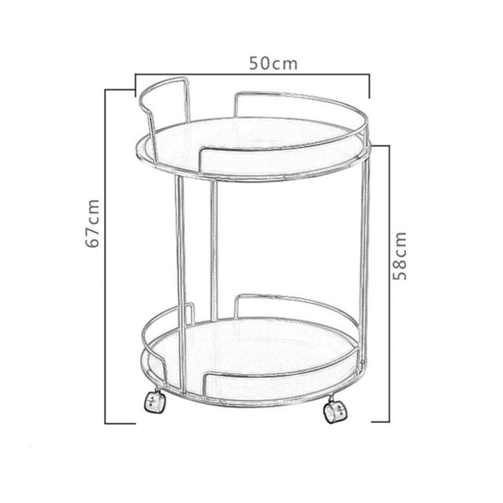 Trolley High End 2 Layer Tempered Glass Dining Cart for Restaurant Hotel and Home Wine Coffee and Storage Cart Service