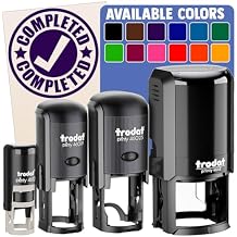 Completed Check Mark Teacher School Self-Inking Rubber Stamp Ink Stamper for Stamping Crafting Planners - 1 Inch Medium - Green Ink