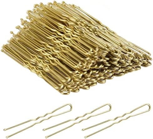 U Shaped Hair Pins,TsMADDTs 100 Pcs Blonde Bun Hair Pins for Women Girls with Box (Golden 2.4 inch)