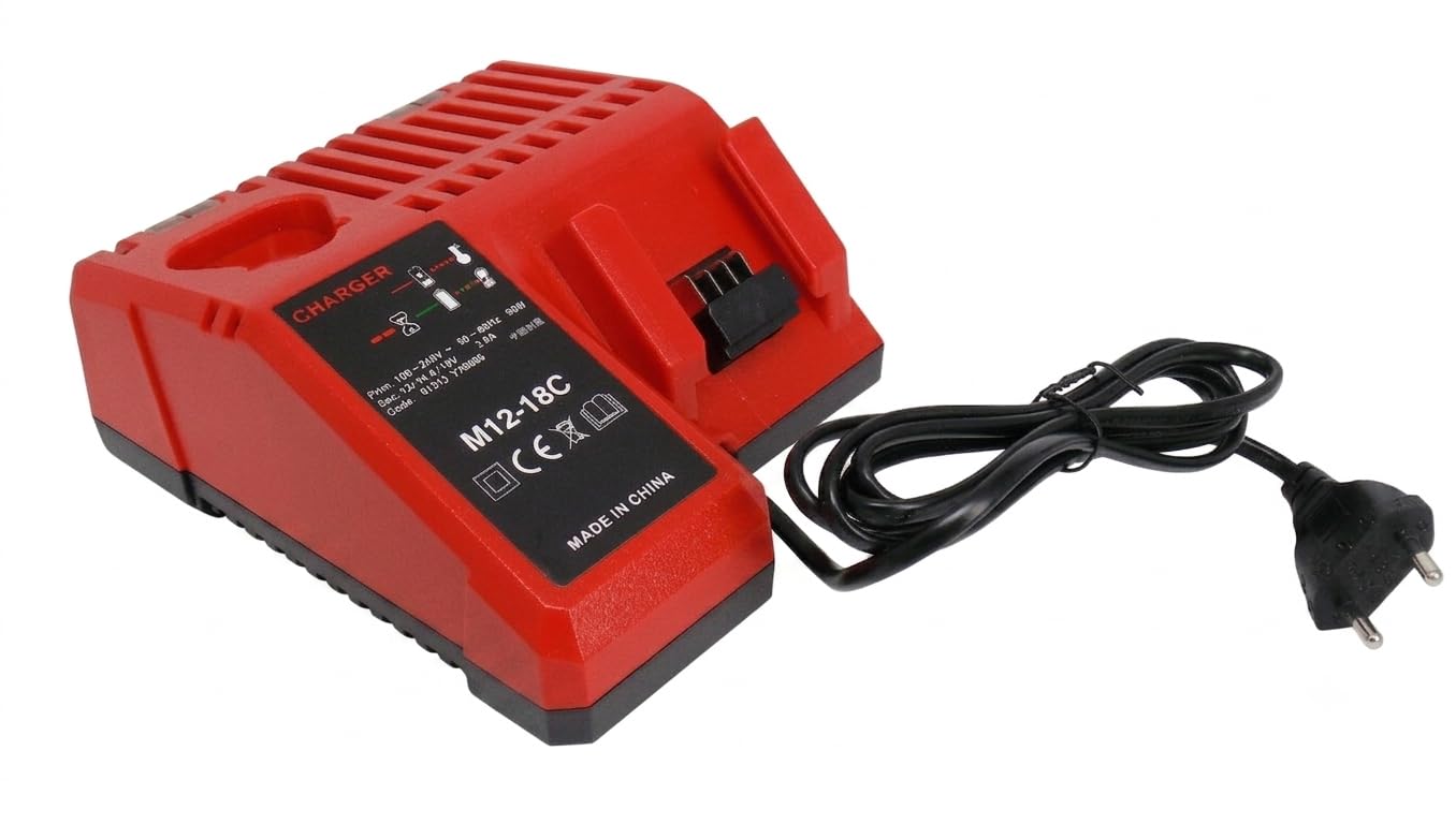 Pack de 2 baterías M18 de 5,0 Ah y cargador rápido para Milwaukee 18 V iones de litio, repuesto para batería Milwaukee M18 48-11-1850, 48-11-1840, 48-11-1860, 48-11-1828, se adapta a herramientas de