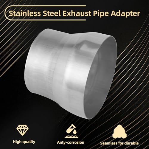 4.0”ID to 5.0”OD Exhaust Adapter, Stainless Steel Exhaust Pipe Connector Reducer, Universal 4.0 Inch to 5 Inch Kit by Livoccur - Used condition - Image 3