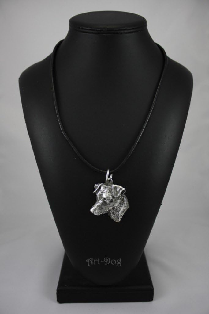 Art-Dog Silver-Plated Dog Pendant on a Leather Strap - Dog Necklace from ArtDog Collection – Silver Dog Necklaces for Men and Women – Dog Breeds Jewelry – Jack Russell Terrier