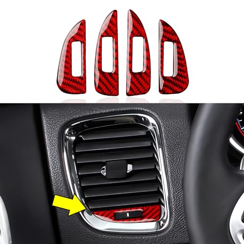 Image of Air Vent Switch Knob Trim Decals for 2011-2020 Dodge Durango Accessories Carbon Fiber Interior Stickers