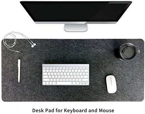 DAWNTREES Felt Desk Mat,35.5" x15.8", Desk Pad Protection - 1