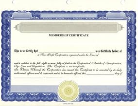 100 Green CorpKit Standard Wording Not for Profit Membership Certificates-NFP