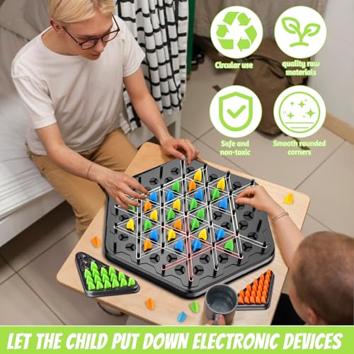 Triangle Chess Game, Wavelength Board Game, Triangle Rubber Band Game for Kids & Adults – Geometric Chess Game & Family Party Games for Family Night, Christmas Games for Families - Image 5