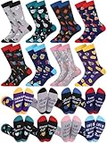 Yearntown 8 Pairs Funny Theater Socks Gifts for Men Women Novelty Drama Broadway Casual Crew Socks Theater...