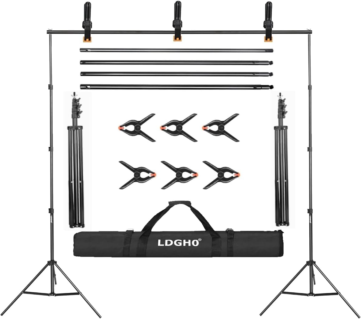 8.5 X 10FT/2.6 X 3M Background Stand Support System Kit with Carrying Case for Clamps and Canvas,for Photo Video Shooting