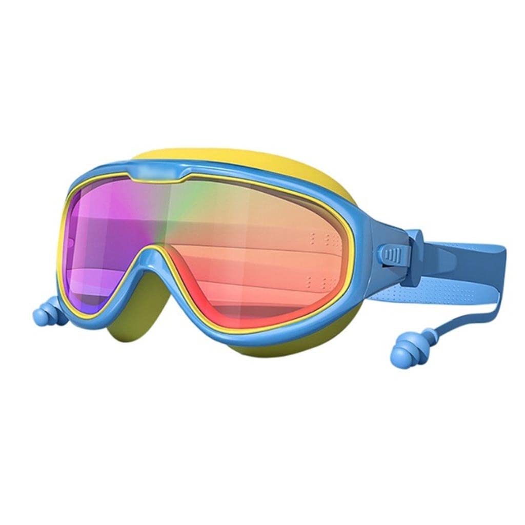 DFrywdgSEY swimming goggles, Children's Swimming Goggles Waterproof and Anti-fog Big Frame Earplugs Set