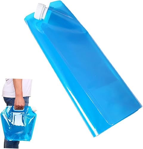 Kisangel Bolsa de almacenamiento de agua plegable 5l de plástico de grado alimenticio diseño compacto para acampar senderismo supervivencia al aire