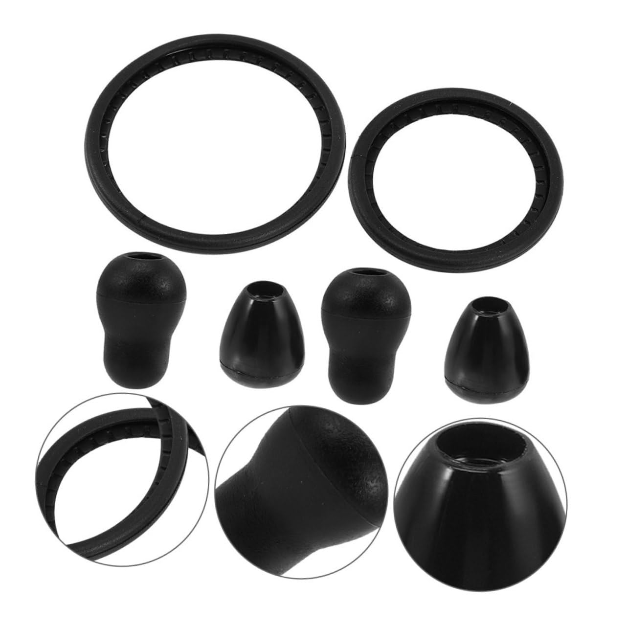 ULTECHNOVO 10 Juegos Accesorios para estetoscopios para los auricular enchufe de oído oidos earbuds reemplazo cubierta de campana Educación física Black