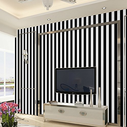Simplelife4U Black And White Stripe Self-Adhesive Shelf Liner Contact Paper 17.7 Inch By 9.8 Feet #TOP3