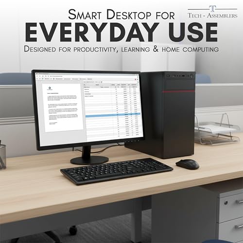 Image of Core i3 Desktop Computer Full Setup | 8GB RAM | 512GB SSD | 19-Inch LED Monitor | Keyboard, Mouse, WiFi | Windows 11 Pro | MS Office Trial | Office & Home PC (Black)