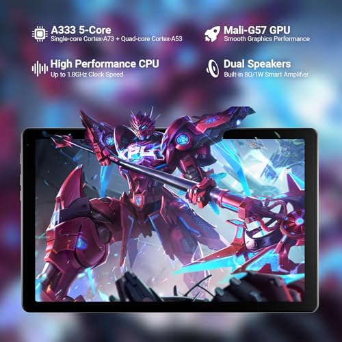 Android 15 Tablet 10 Zoll – 20GB RAM 64GB ROM bis 1TB TF, 800×1280 IPS, Dual Kamera 2MP+5MP, WiFi6+BT5.4, 5000mAh Akku, Typ-C, OMS, Schwarz – Bild 6