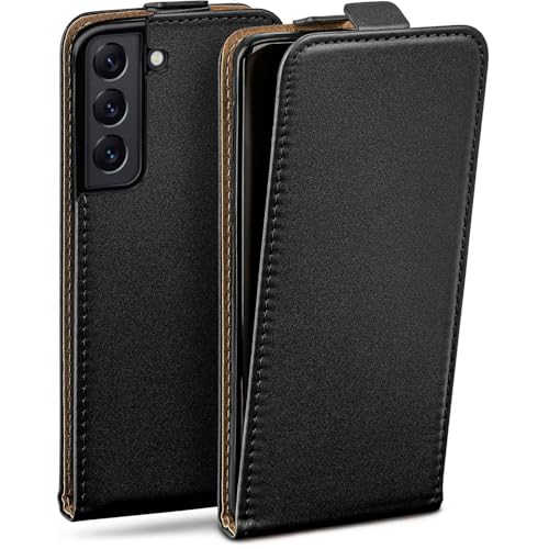 Étui pour Samsung Galaxy S22 moex clapet en cuir noir avec film écran haute résistance