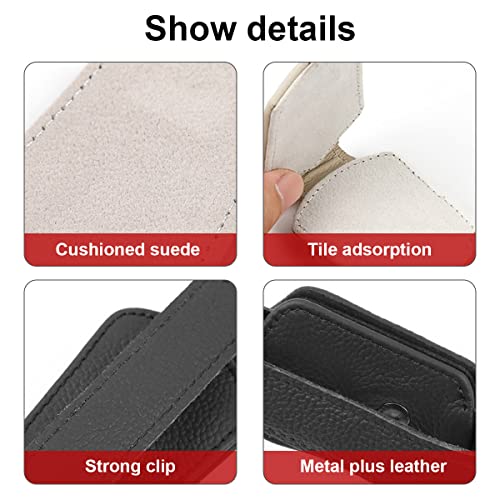 BELOMI Sunglasses Holders for Car Sun Visor, Carbon Fiber Leather Eyeglasses Holder, Magnetic Glasses Hanger Mounted with Ticket Card Clip, Auto Interior Accessories Universal for SUV Truck