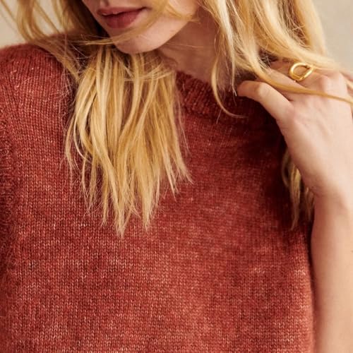 Image of Miqil Women Comfy Sweater Vest Casual Sleeveless Ribbed Knit Vest Trendy Crew Neck Knitted Pullover Tank Top Streetwear