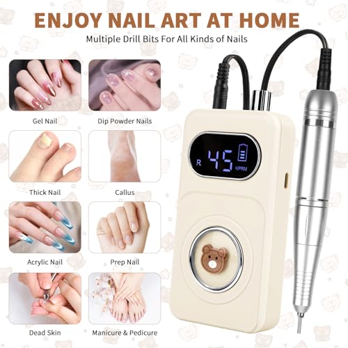 Kit perceuse pour ongles en gel avec coupe-cuticules intégré - 3