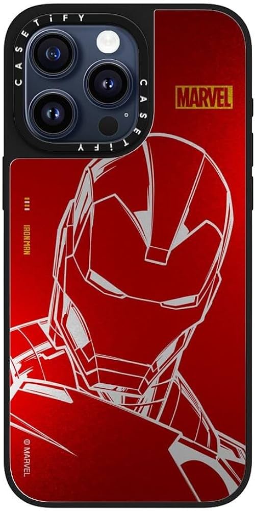 CASETiFY アイアンマン iPhone15 マグセーフ スマホケース CASETiFY Capa espelhada para iPhone 15 Pro Max [Iron Man Co-Lab