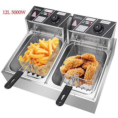 Electric Deep Fryer 5000W 12L Capacity Stainless Steel Deep Fryer Machine for Commercial