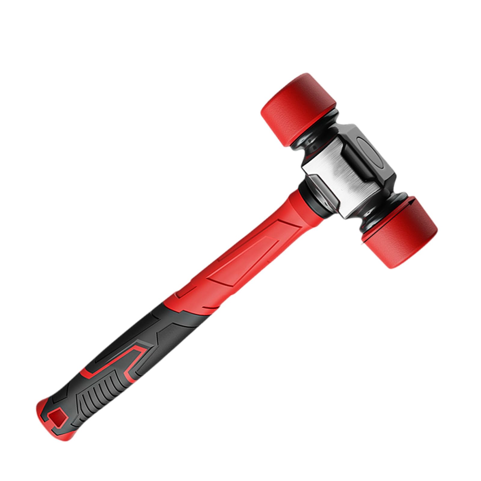 Rubber Mallets Hammer Shock Absorbing Fibre Handle Floor Installation Tool for Camping Tent Stakes and Woodworking Floor Installation Rubber Hammer