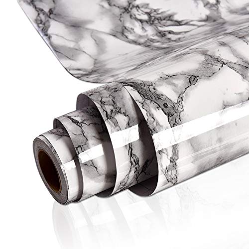 YENHOME Grey Marble Contact Paper Waterproof Granite Contact Paper for Countertops 24
