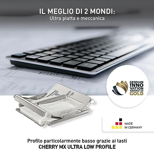 KW X ULP, Tastiera High-End Meccanica Ultrapiatta, Layout per la Germania (QWERTZ), Tastiera Multidispositivo Senza Fili per fino a 4 Dispositivi, Ricaricabile, Nero - Tastiera gaming - Immagine 2